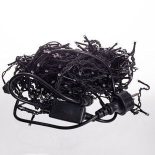 Вулична гірлянда бахрома 12 м 200 led чорний провід чорний провід Білий lg-12MBW фото