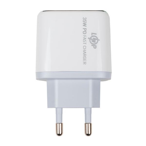 Зарядка для телефону LP 35W (Type-C + Type-C) PD + кабель (Type C to Lightning) 35WCH lp-LP30322 фото
