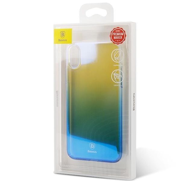 Чохол Baseus для iPhone X/Xs Glaze blue (WIAPIPHX-GC03) lp-LP16460 фото