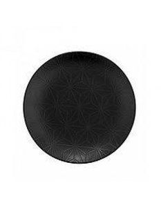 Тарілка мілка Kutahya NanoKrem black d-19 см чорний vt-NM3019 фото