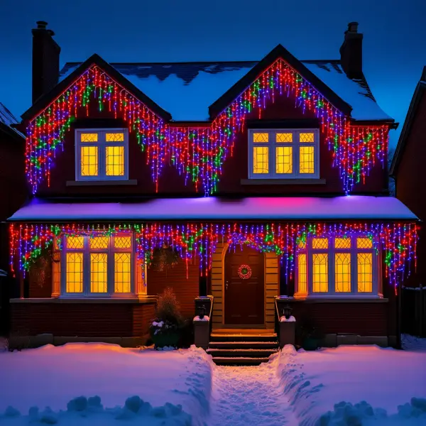 Уличная гирлянда Бахрома 20 м 335 LED белый провод Мультиколор lg-20MWML фото