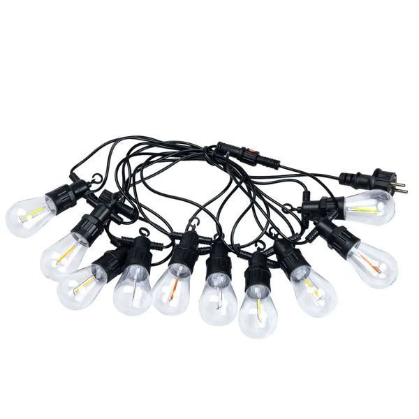 Гирлянда уличная в стиле ретро светодиодная мультиколор S14 на 10 LED ламп длиной 5 метров lg-S14ML фото