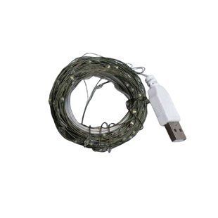 Гірлянда роса 20 метрів USB на 200 led світлодіодів крапля на зеленому дроті мультиколор lg-USB200L20MGML фото