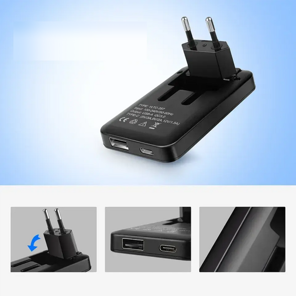 Настенное зарядное устройство USB с двойными портами USB/TYPE-C PD и складной вилкой 0306 фото