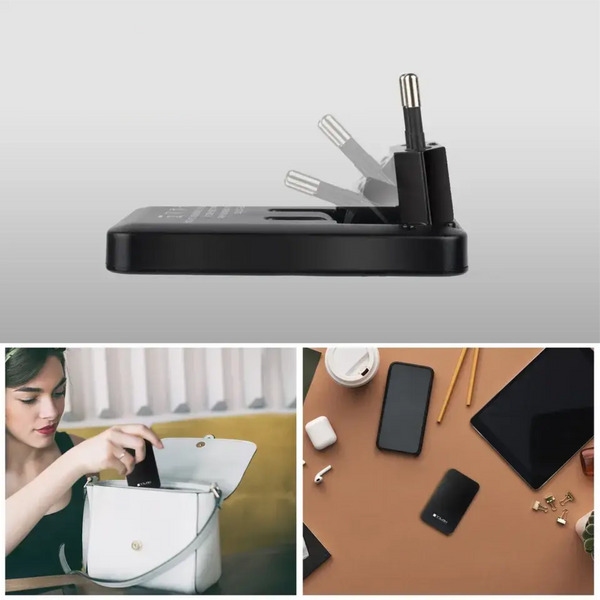 Настенное зарядное устройство USB с двойными портами USB/TYPE-C PD и складной вилкой 0306 фото