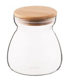 Банка скляна Ardesto Fresh Hourglass 700 мл., бамбукова кришка vt-AR1370BH фото