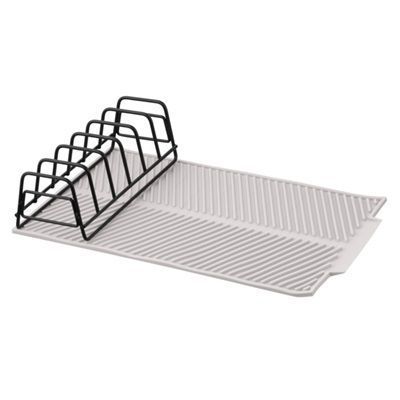 Сушарка для посуду Ardesto minimalism, килимок та сушарка 39х25х8см, силікон, метал, сірий vt-ARHK4102DR фото