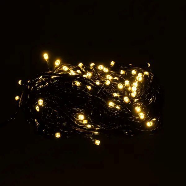 Новорічна гірлянда кімнатна нитка 10 м 120 LED чорний провід Жовтий lg-W120LED10MBY фото