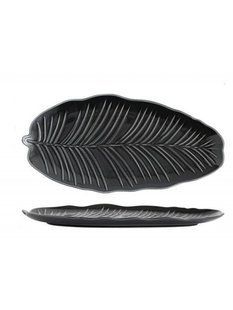 Блюдо овальне Limited Edition Leaf Black 30x16.8 см vt-B010751 фото