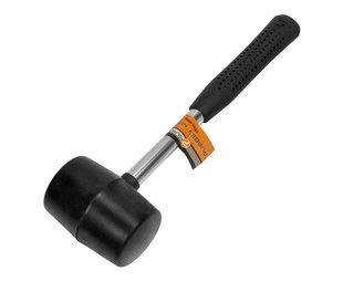 Киянка Polax гумова з металевою ручкою чорна 65 мм 450 г 39-001 фото