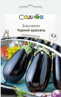 Баклажан Черный красавец, 0.3 г, Садиба 1015 фото