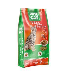Ціна місяця Wise Cat Сухий корм для котів 10 кг. Телятина з домашньою птицею km-47621 фото