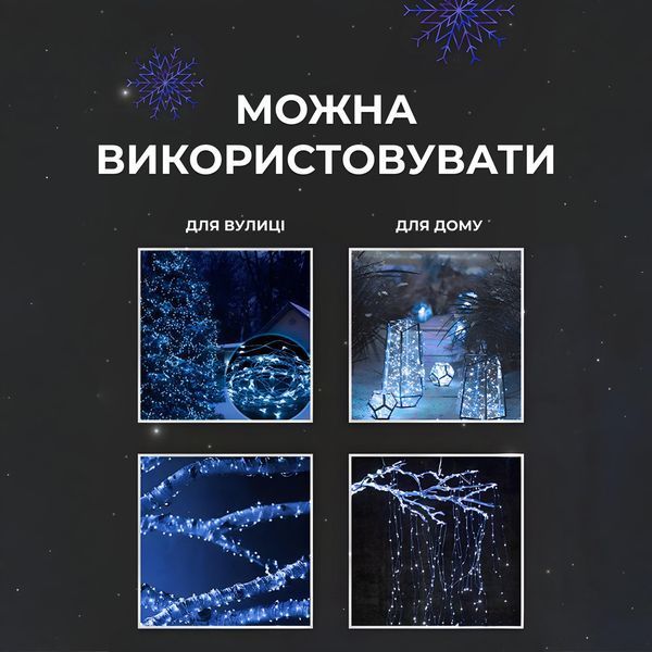 Гірлянда роса на пульті 50 метрів на 500 led світлодіодів крапля на білому дроті синя lg-500L50MWBL фото