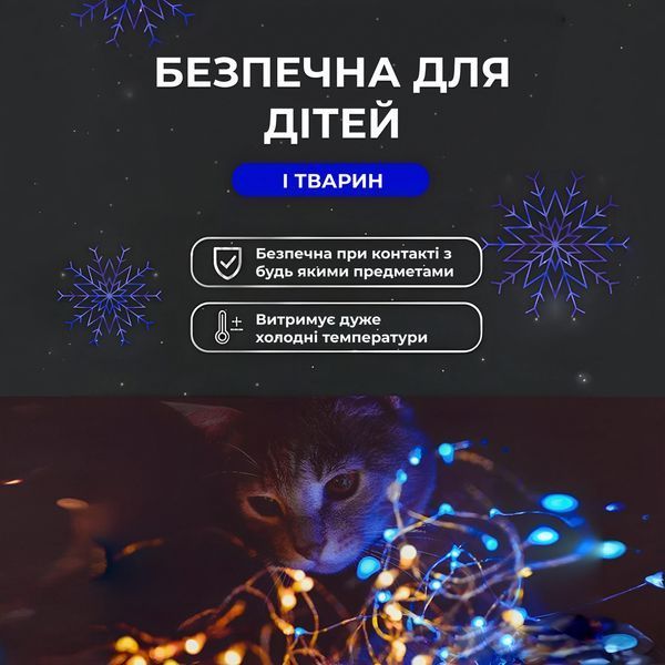 Гірлянда роса на пульті 50 метрів на 500 led світлодіодів крапля на білому дроті синя lg-500L50MWBL фото