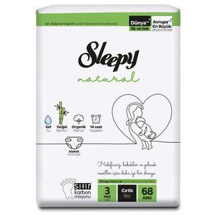 Підгузки дитячі&nbsp;Sleepy Natural 3 midi, 68 шт 0326 фото