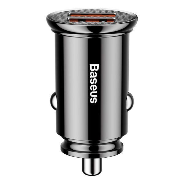 Автомобільний зарядний пристрій Baseus Circular Plastic A+A 30W Dual QC3.0 Чорний (CCALL-YD01) lp-LP16606 фото