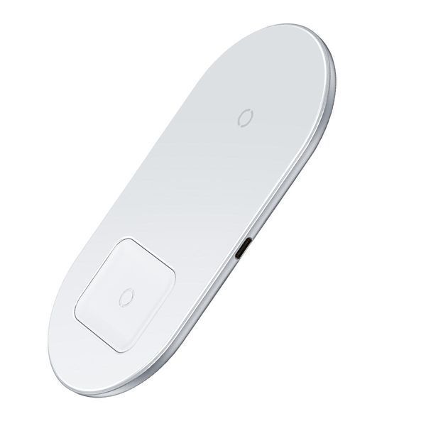 Беспроводное зарядное устройство Baseus Simple 18W 2 in 1 Белый (WXJK-02) lp-LP16611 фото