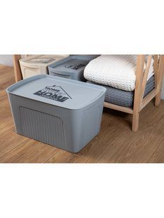 Ящик з кришкою для зберігання Ardesto HouseHold 45.5х31х24.5см, 23л, пластик, сірий vt-ARHC2523G фото