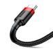 Кабель Baseus Cafule USB 2.0 to Type-C 3A 1M Чорний/Червоний (CATKLF-B91) lp-LP16655 фото 3
