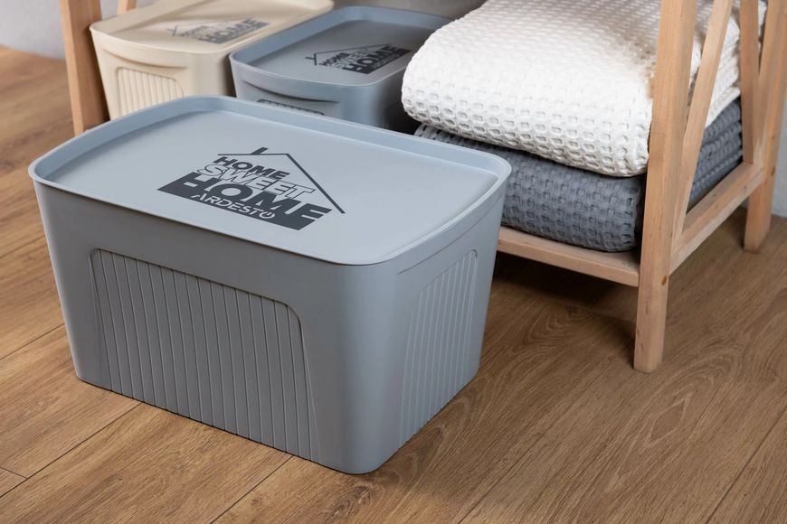 Ящик з кришкою для зберігання Ardesto HouseHold 45.5х31х24.5см, 23л, пластик, сірий vt-ARHC2523G фото