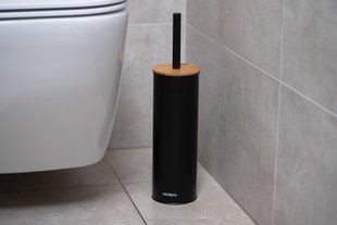 Набір щітка для унітазу з підставкою Ardesto Minimalism 9.5x27.5/38см, метал, поліпропілен, бамбук vt-ARHB3503GB фото