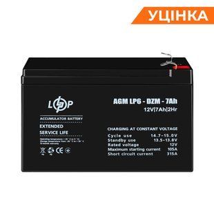 Розпродаж (16152) Тяговий свинцево-кислотний AGM Акумулятор LP 6-DZM-7 Ah (02-2024) lp-LP38266 фото