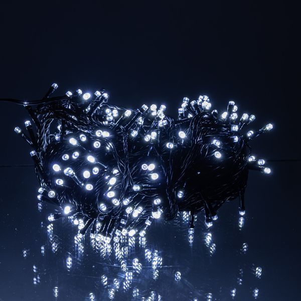 Гірлянда Нитка вулична 30 (м) 300 LED чорний провід Білий lg-CF300L30MBW фото