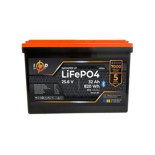 Акумулятор LP LiFePO4 25,6V - 32 Ah (820Wh) (BMS 40А/32A) пластик Smart BT lp-LP40944 фото