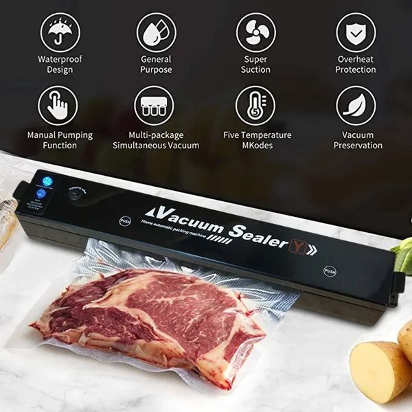 Чорна вакуумна пакувальна машина для домашнього використання 90W 482019125 фото