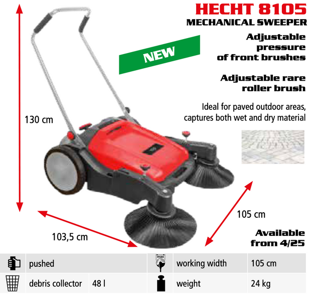 Механічна підмітальна машина HECHT 8105 hc-HECHT8105 фото