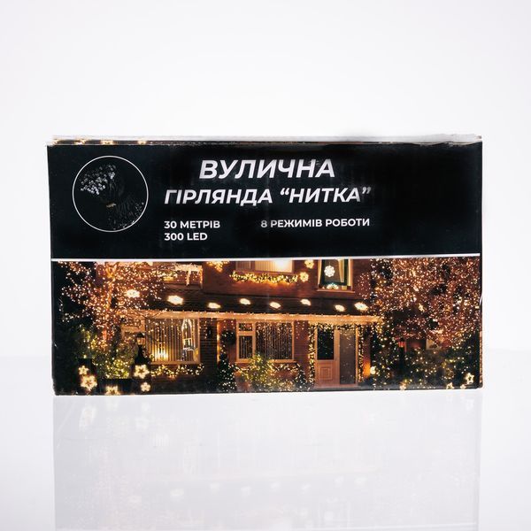 Гірлянда Нитка вулична 30 м 300 LED білий провід Синій lg-CF300L30MWBL фото