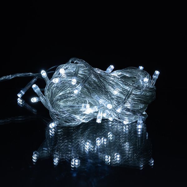 Новорічна кімнатна гірлянда нитка 6 м 50 LED білий провід Білий lg-W50LED6MWW фото
