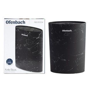 Підставка для ножів Ofenbach овальна 16*7,2*22,5 см., з наповнювачем (чорний мармур) vt-100204 фото