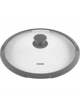 Кришка скляна Vinzer d-26 см. з силіконовим ободом (50251) vt-50251 фото